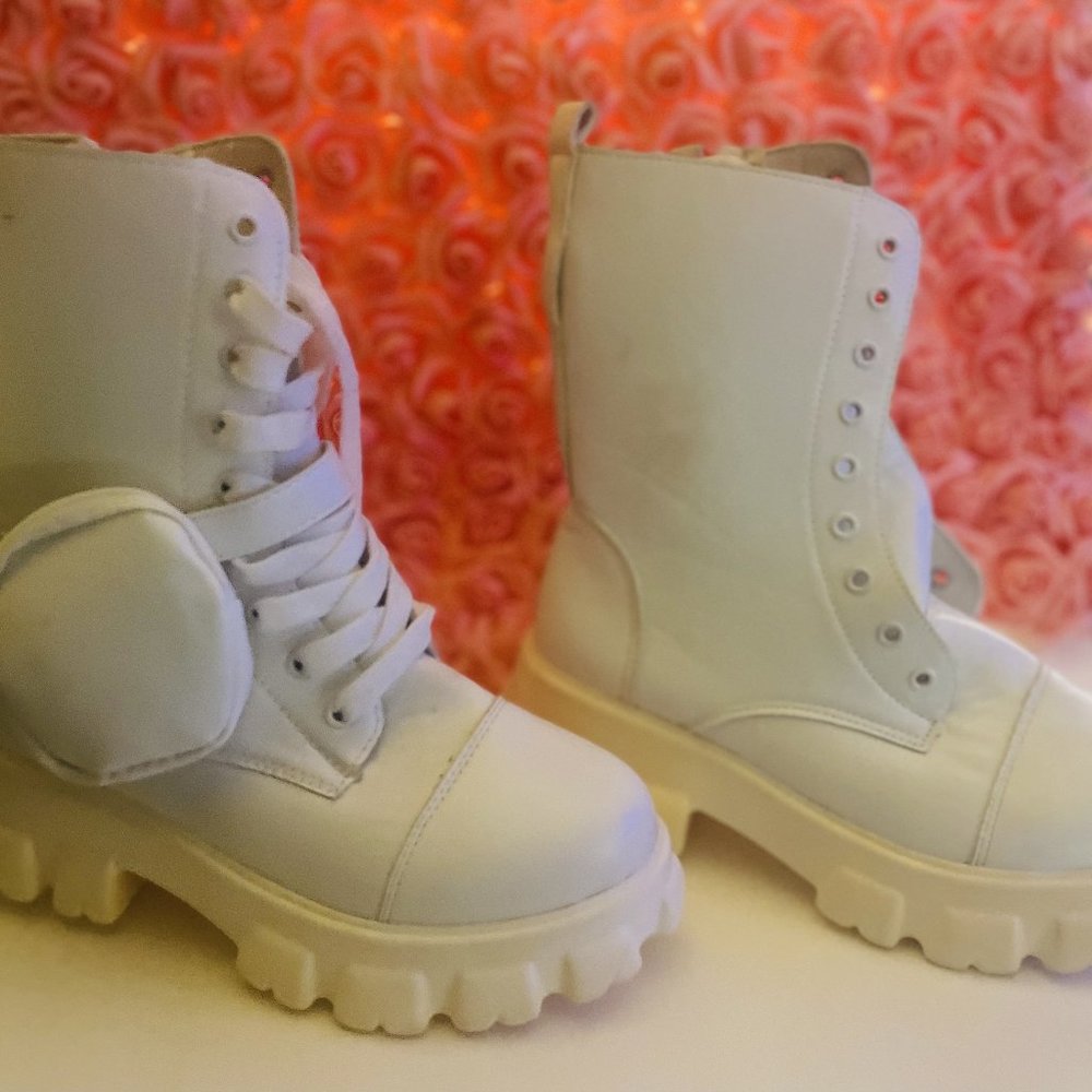 White Pocket Boots